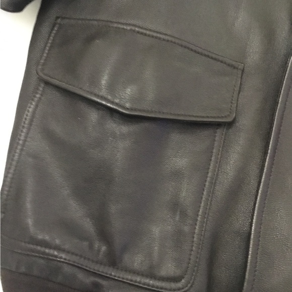 L.L. Bean Men’s Brown Goatskin Leather Classic Flight Bomber Jacket Size LT - Picture 5 of 11